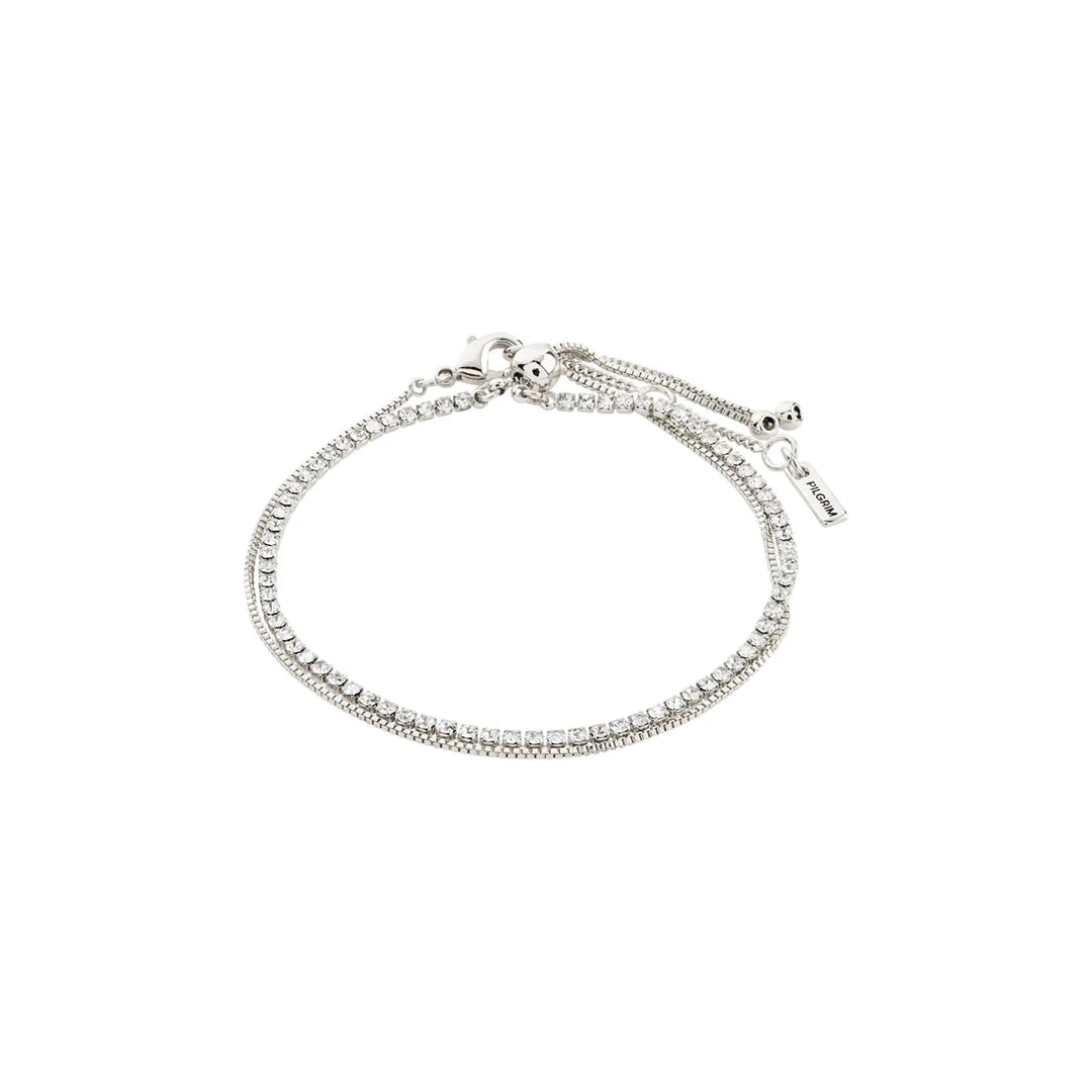 Mille Crystal Bracelet 2-in-1 Set - Silver | Pilgrim