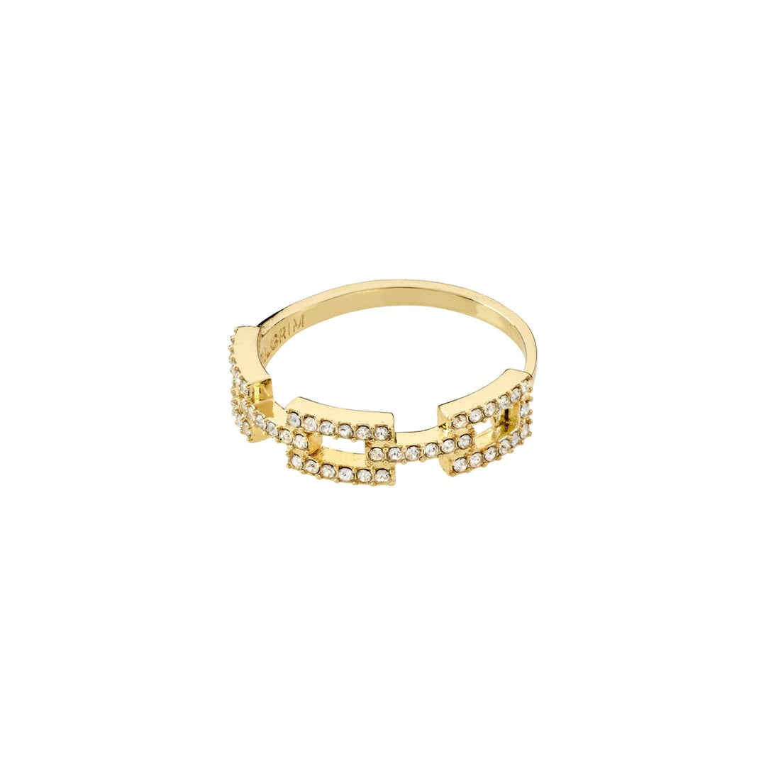 Coby Recycled Crystal Ring - Gold | Pilgrim