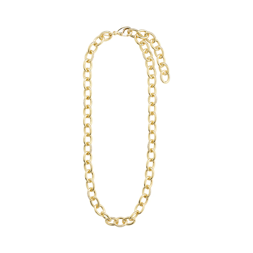 Amiri Crystal Chain Necklace - Gold | Pilgrim