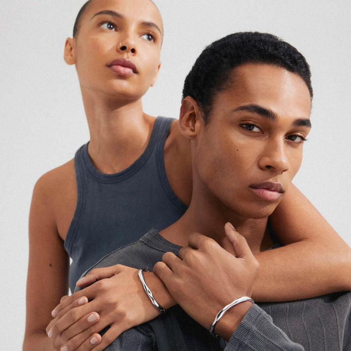 HARRISON Wavy Bangle in Silver | Pilgrim