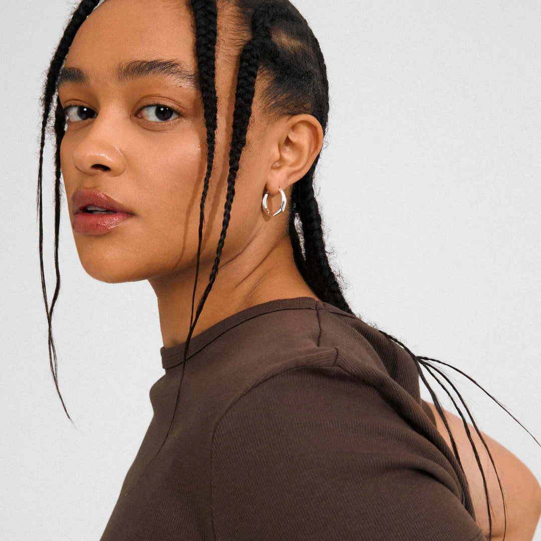 Harrison Wavy Hoop Earrings - Silver | Pilgrim