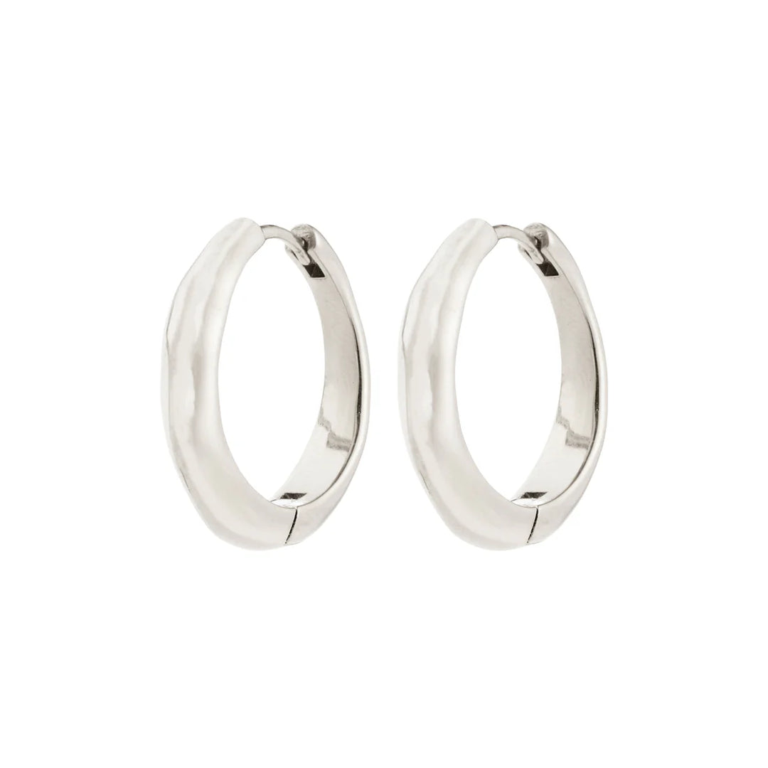 Harrison Wavy Hoop Earrings - Silver | Pilgrim