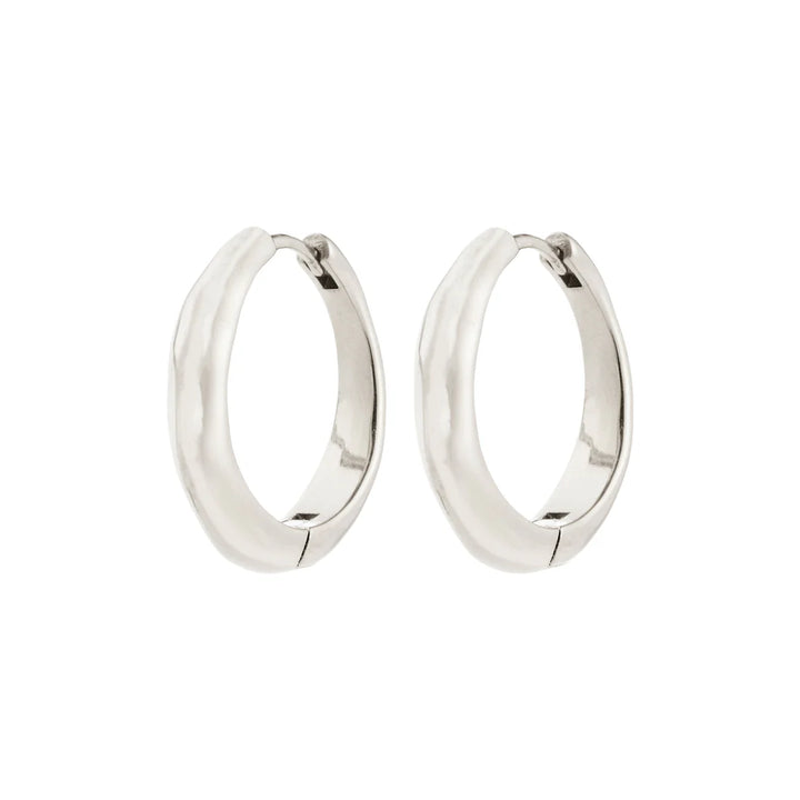 Harrison Wavy Hoop Earrings - Silver | Pilgrim