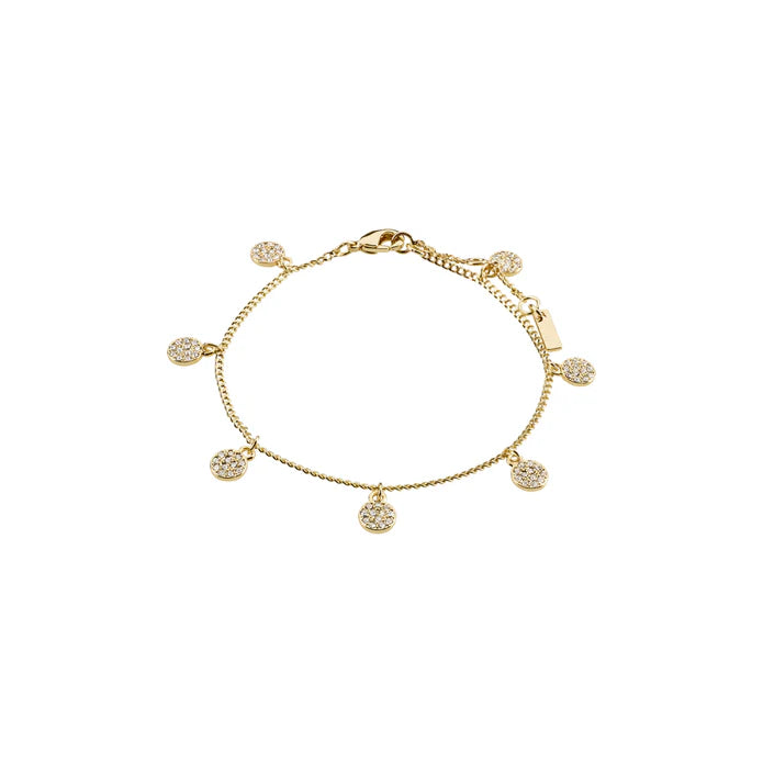 CHAYENNE Crystal Coin Bracelet in Gold | Pilgrim