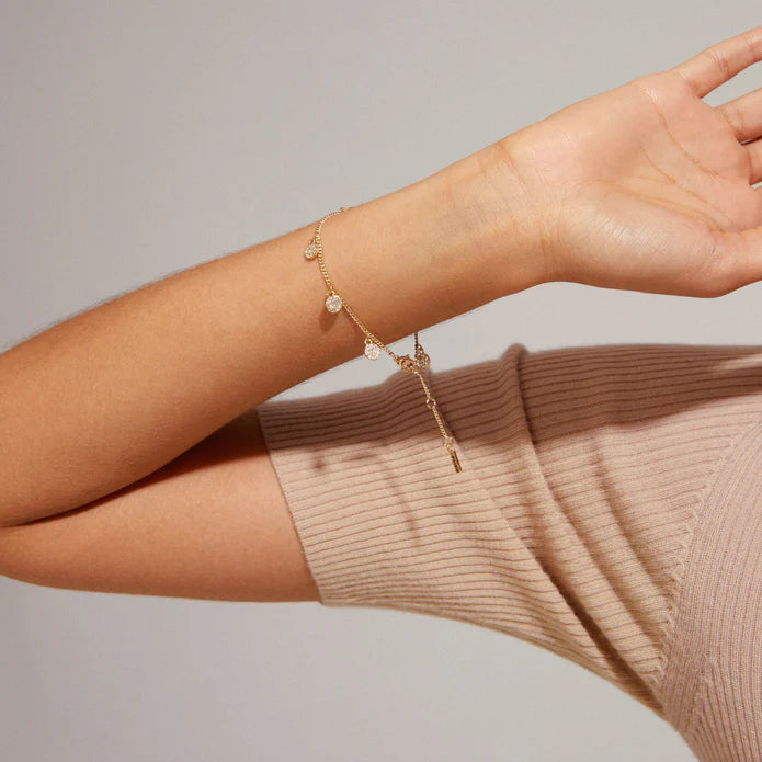 CHAYENNE Crystal Coin Bracelet in Gold | Pilgrim