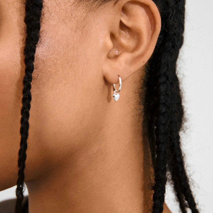 Alaia Heart Huggie Hoop Earrings - Silver | Pilgrim