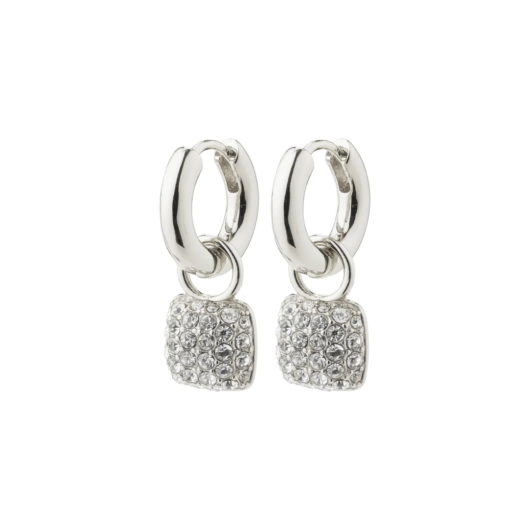Cindy Recycled Crystal Hoop Earrings - Silver | Pilgrim