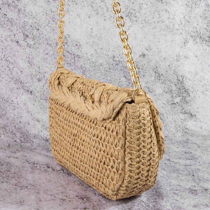 Woven Raffia Flap Shoulder Bag | Anarchy Street