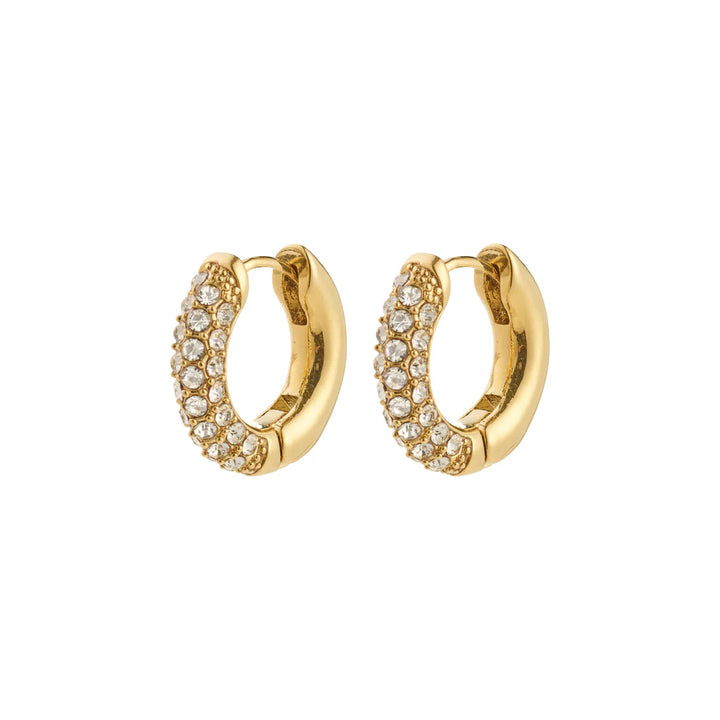 Tatum Small Crystal Hoop Earrings - Gold | Pilgrim