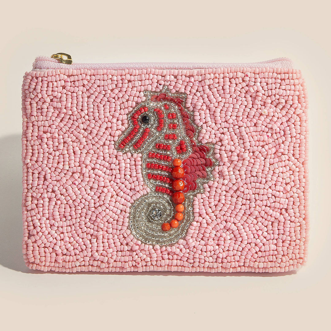Seed Beaded Sea Life Sea Horse Coin Purse | Anarchy Street