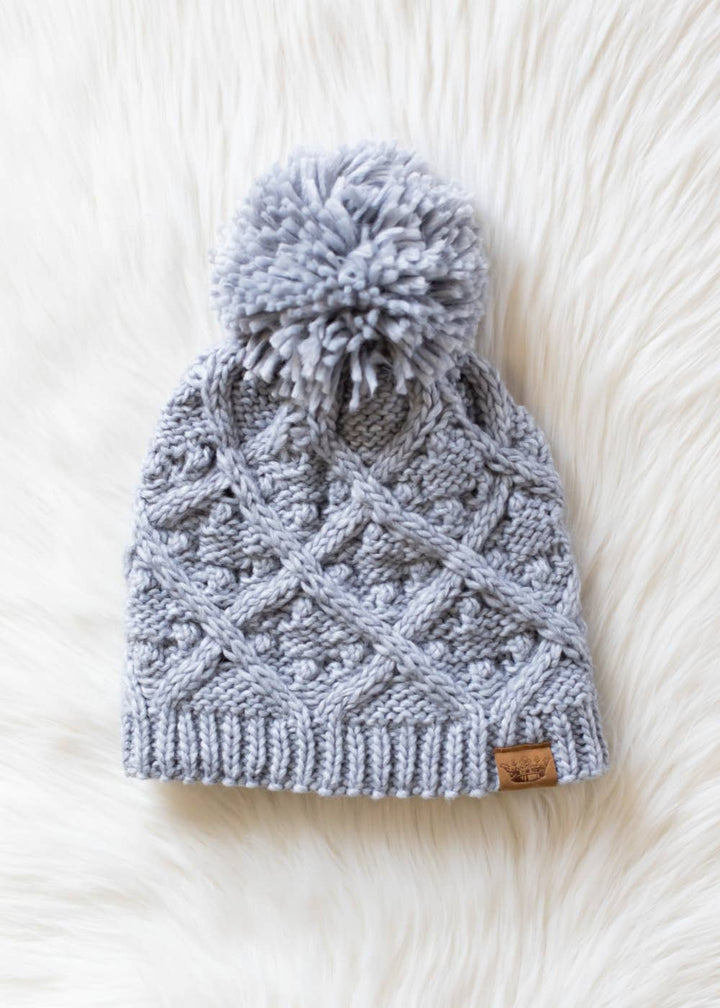 Gray Knit Pom Hat | Panache Apparel Co.