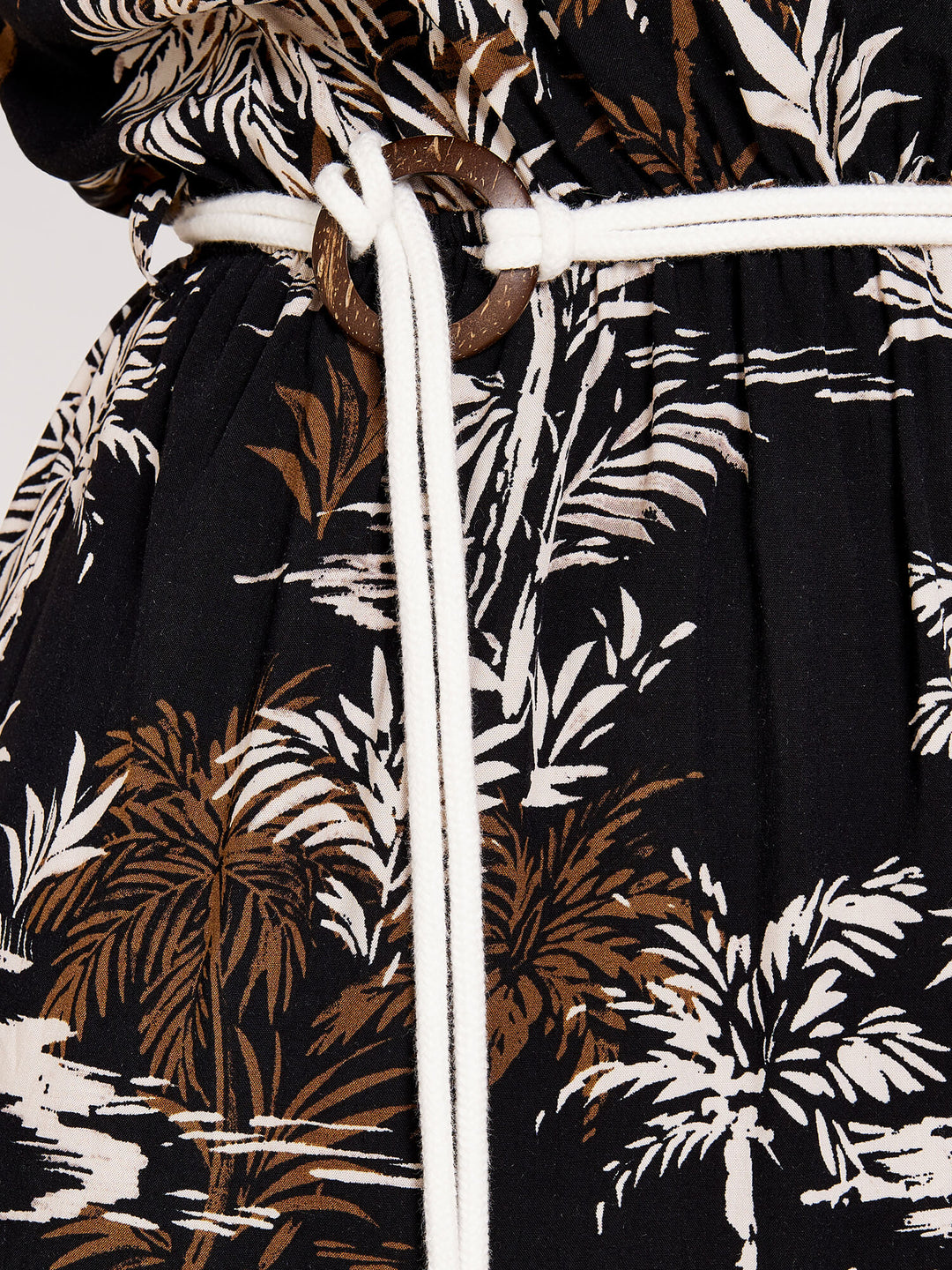 Robe avec ceinture en corde de palmier | Abricot
