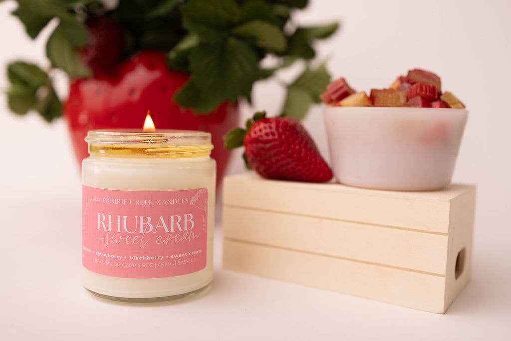 Rhubarb & Sweet Cream Soy Candle | Prairie Creek Candles