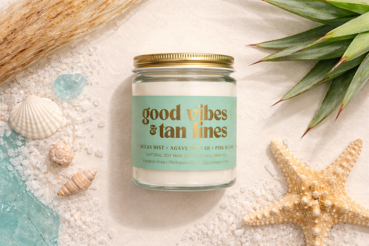 Good Vibes & Tan Lines Soy Candle | Prairie Creek Candles