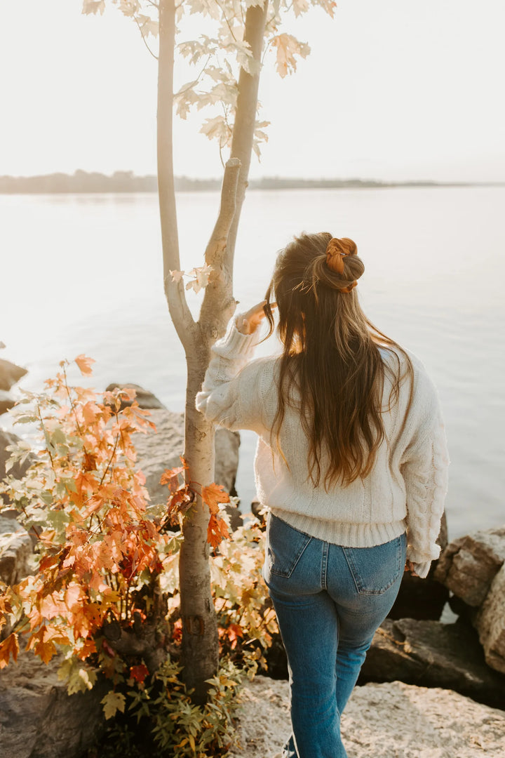 Copper Rib Knit Scrunchie | Barbays