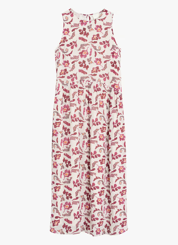 Raspberry Maxi Floral Dress | Indi & Cold