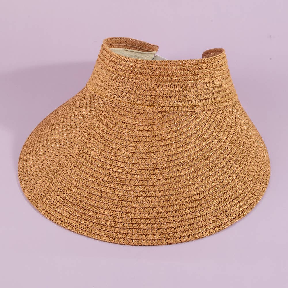 Woven Straw Open Top Sun Visor | Anarchy Street