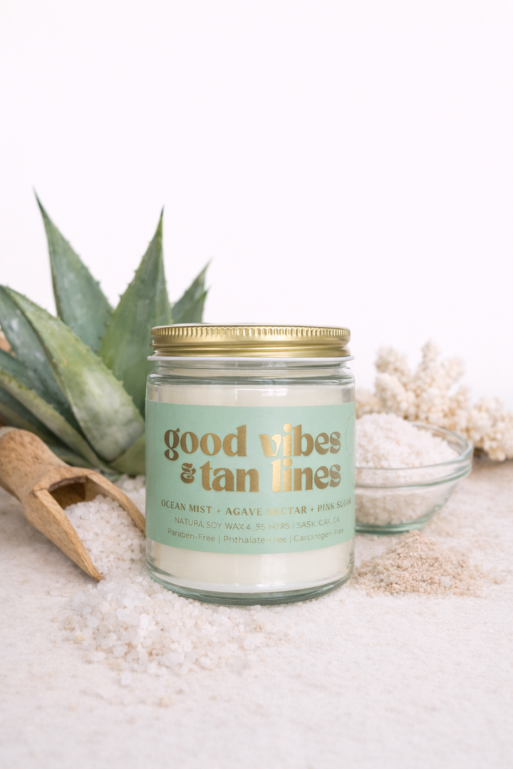 Good Vibes & Tan Lines Soy Candle | Prairie Creek Candles