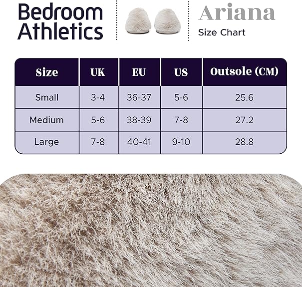 Ariana Luxury Faux Fur Mule Slipper - Trace Grey | Bedroom Athletics