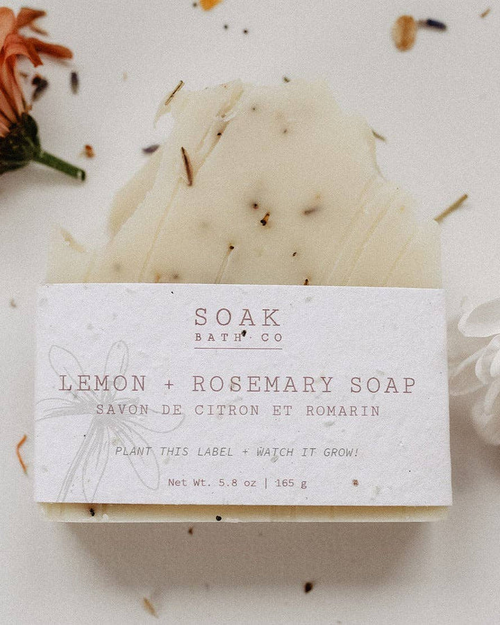 Lemon and Rosemary Soap Bar | SOAK Bath Co