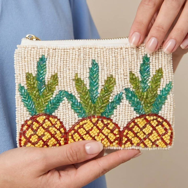 Seed Beaded Triple Pineapple Coin Purse | Anarchy Street