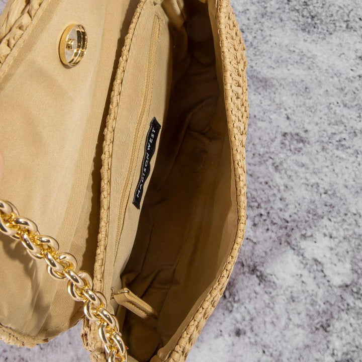 Woven Raffia Flap Shoulder Bag | Anarchy Street
