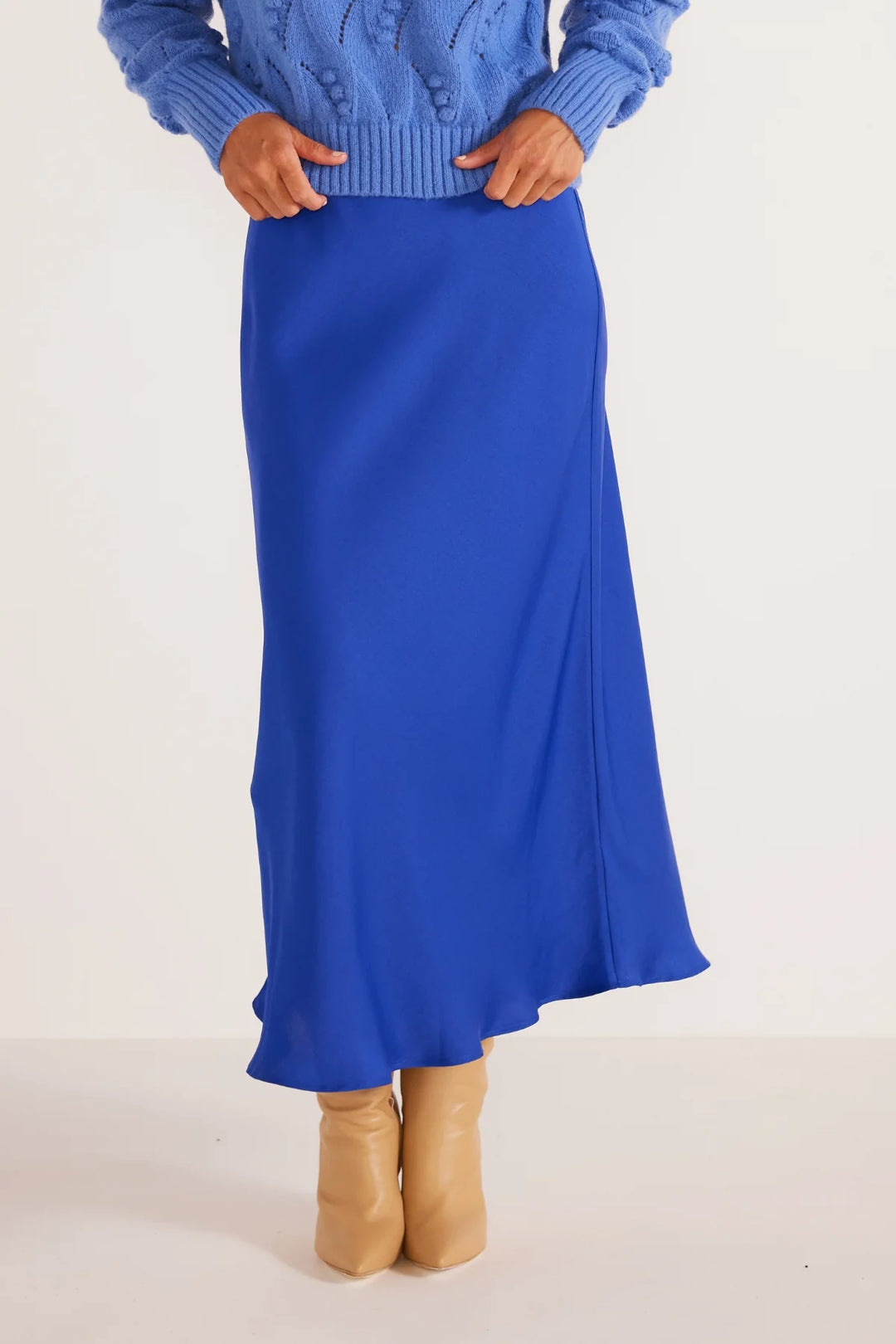 Olivia Bias Skirt - Blue | Minkpink