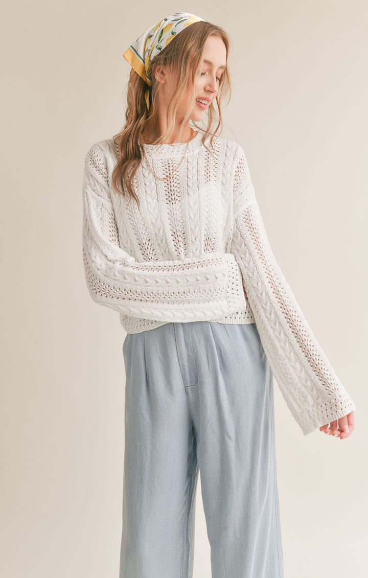 Ella Spring Cable Knit Sweater | Sadie & Sage
