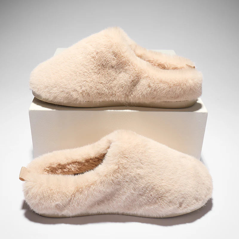 Ariana Luxury Faux Fur Mule Slipper - Gingerbread | Bedroom Athletics