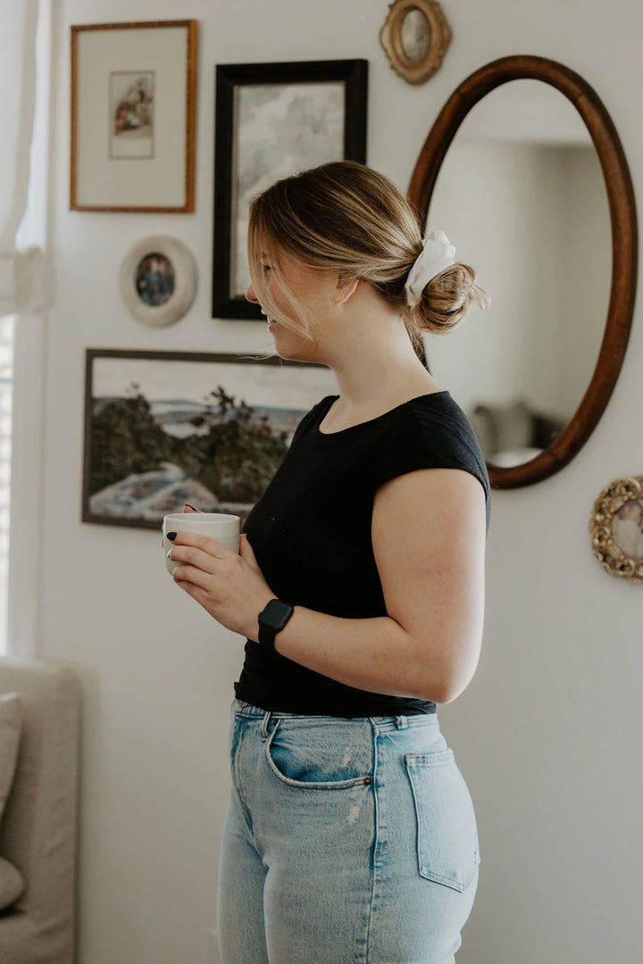 White Satin Scrunchie | Barbays