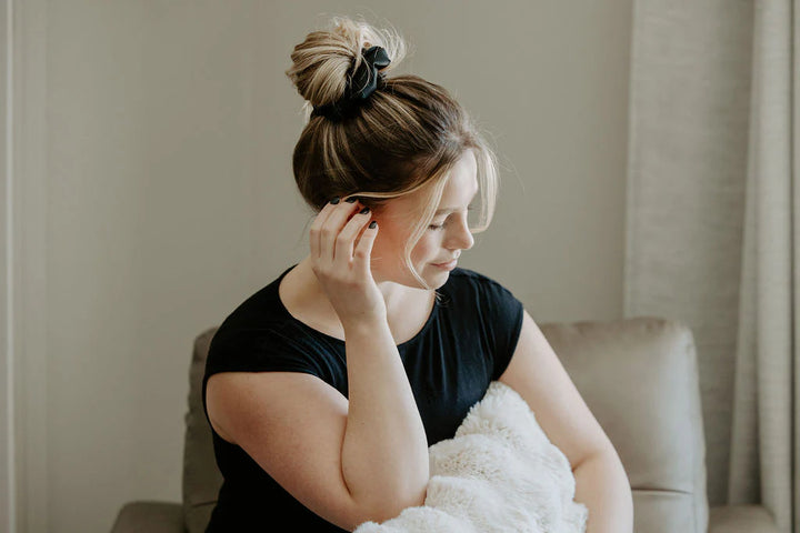 Black Satin Scrunchie | Barbays