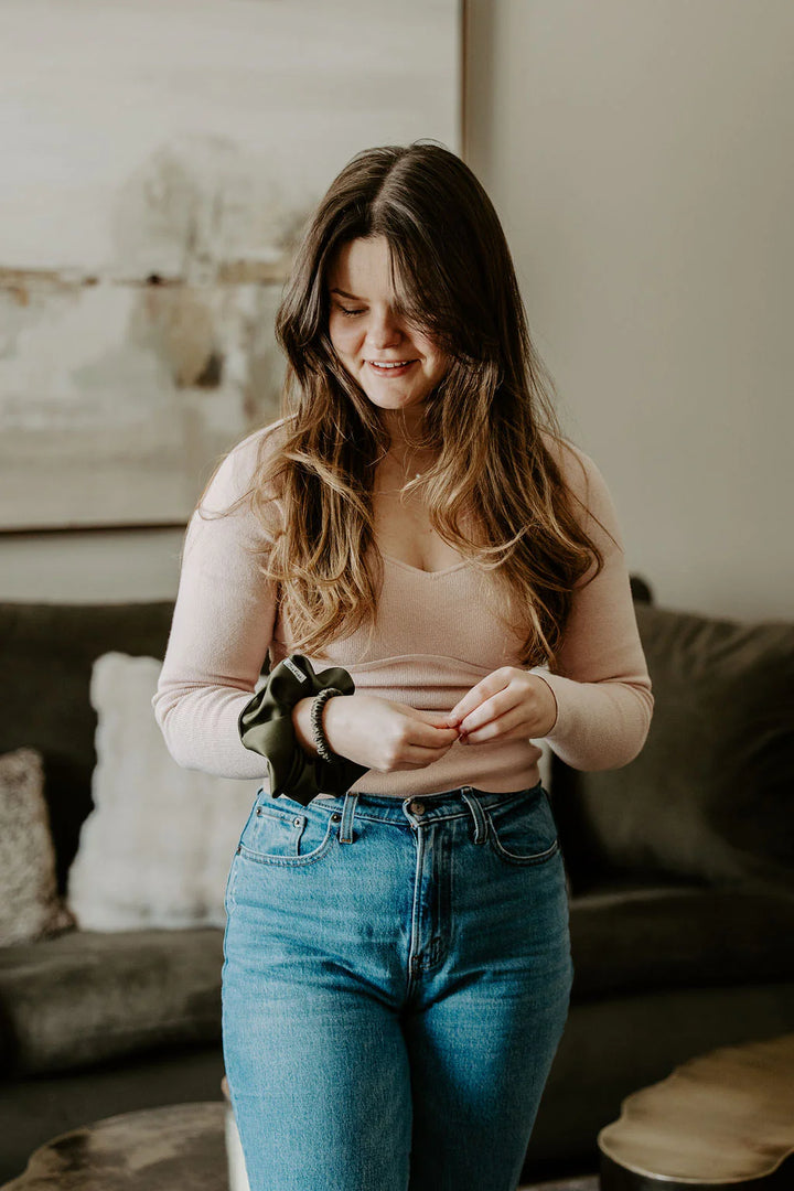 Fern Satin Scrunchie | Barbays