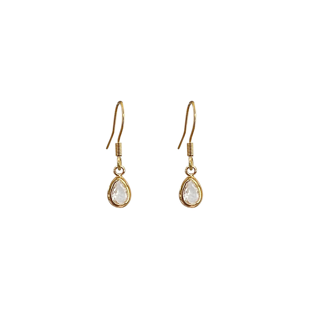 Small Crystal Gold Drop Earrings | Lost & Faune