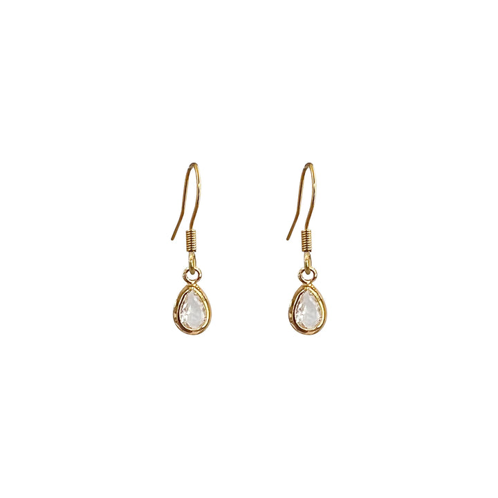 Small Crystal Gold Drop Earrings | Lost & Faune