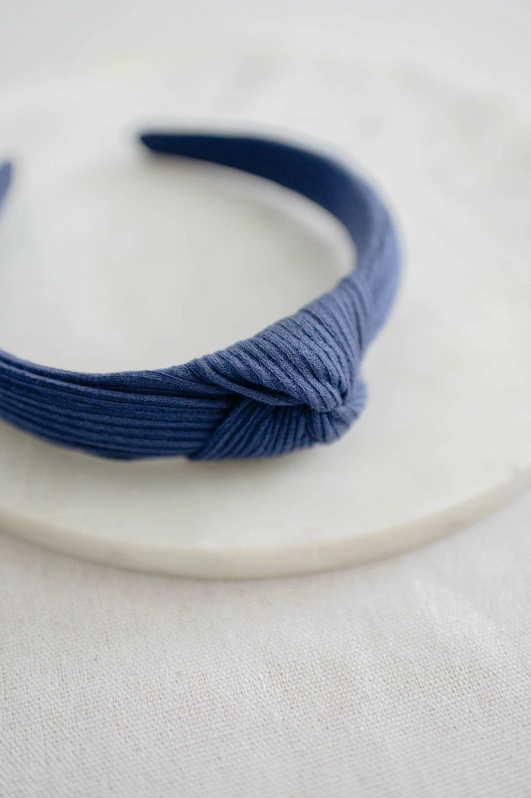 Soft Navy Rib Knit Headband | Barbays