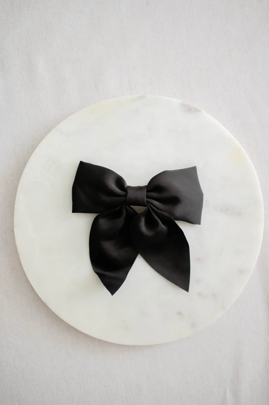 Black Matte Satin Bow Hair Clip | Barbays