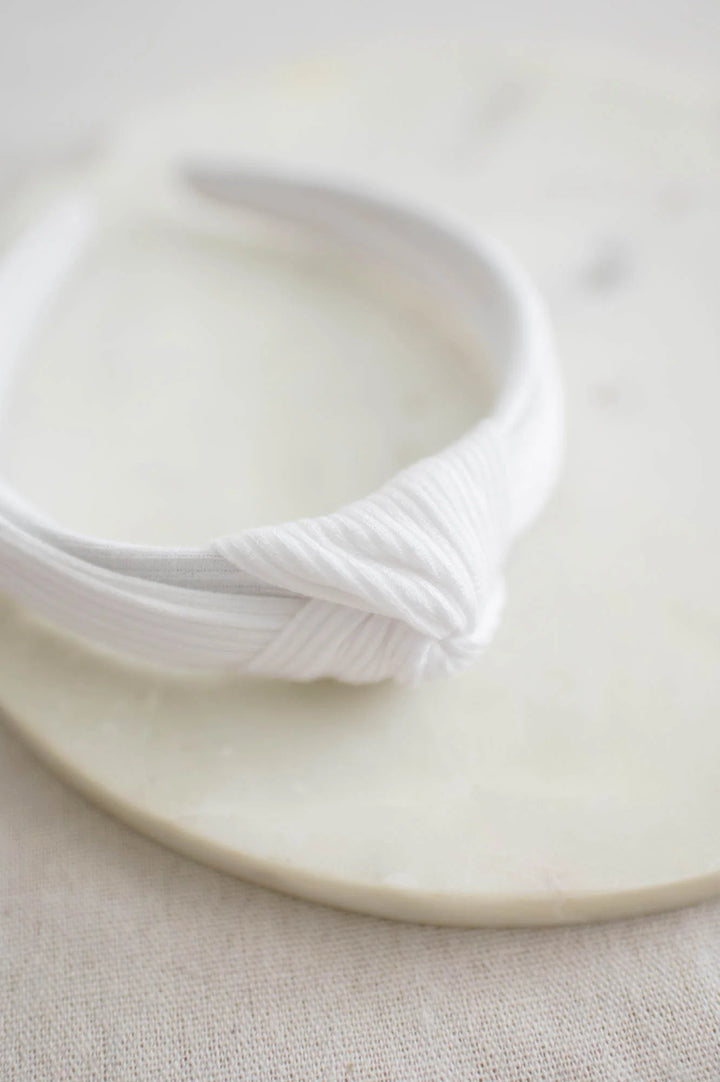 White Rib Knit Headband | Barbays