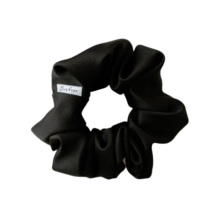 Black Satin Scrunchie | Barbays