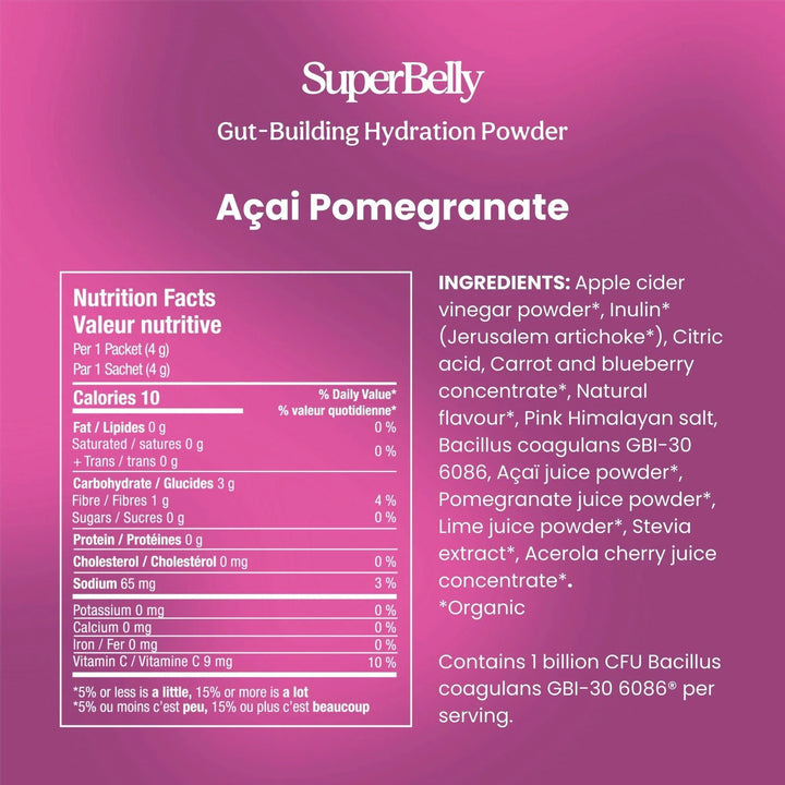 SuperBelly Açai Pomegranate Drink - Gut Health