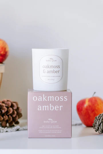 Oakmoss & Amber Candle | Boho + Glow