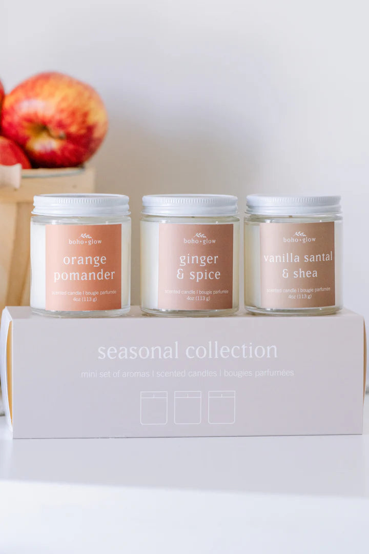 Autumn Spice Trio Candle Set | Boho + Glow