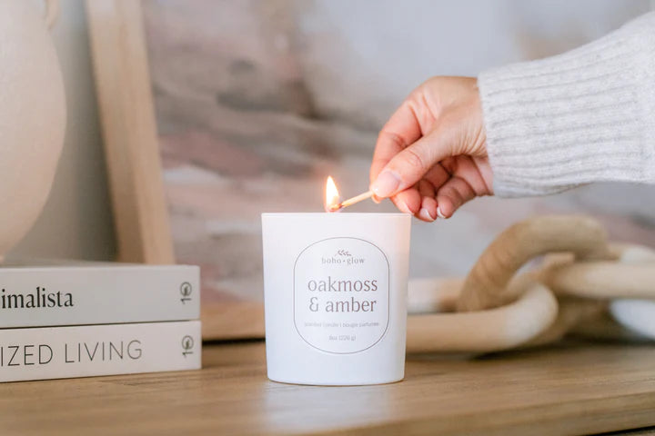 Oakmoss & Amber Candle | Boho + Glow