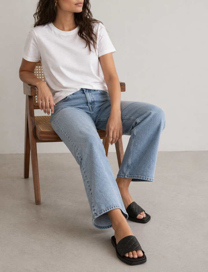 Brie Quilted Flat Sandal | Matt and Nat