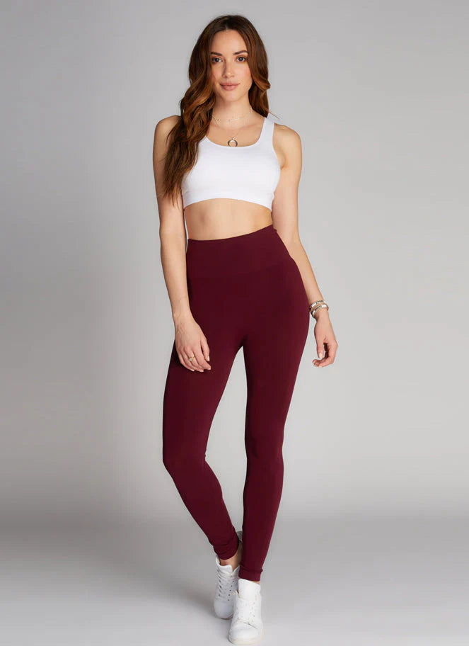 Bamboo High Waisted Leggings - Bordeaux | C'est Moi