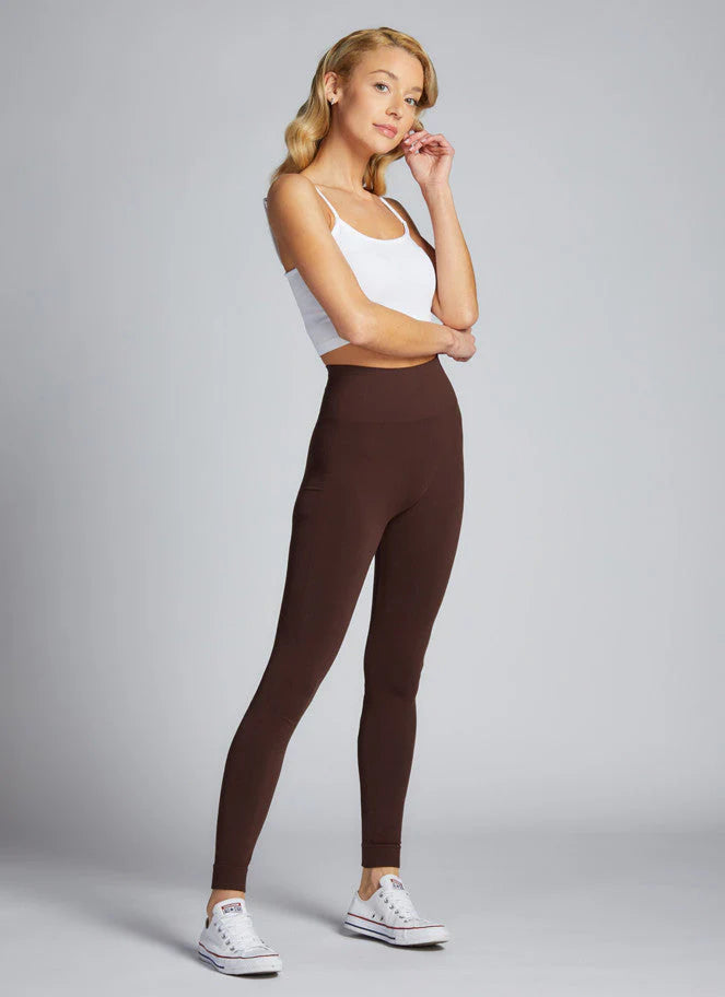 Bamboo High Waisted Leggings - Brown | C'est Moi