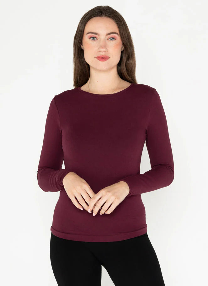 Bamboo Long Sleeve Top - Bordeaux | C'est Moi