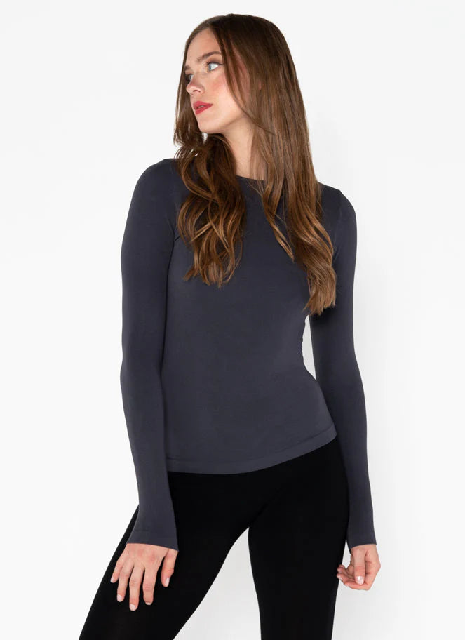 Bamboo Long Sleeve Top - Lead | C'est Moi