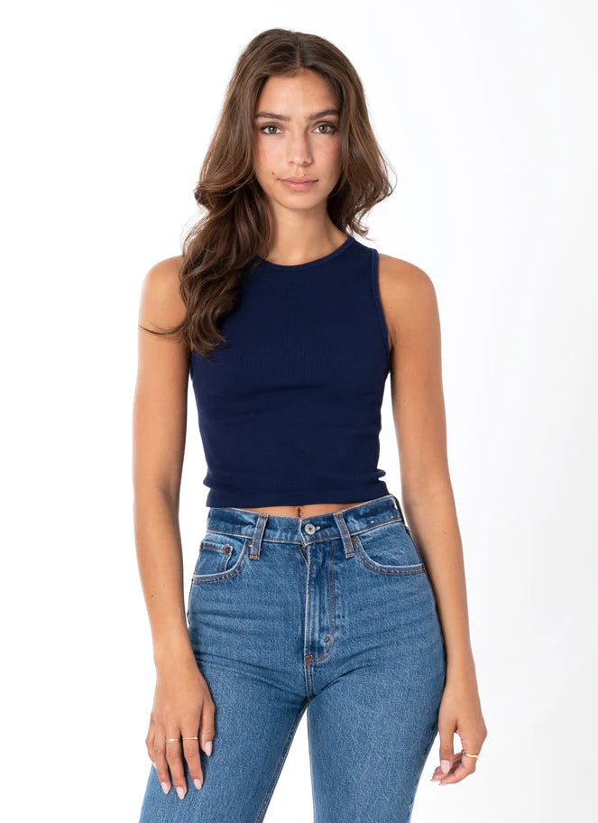 Bamboo Rib Tank - Navy | C'est Moi