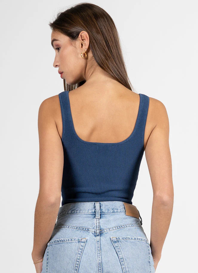 Ottoman Rib Tank - Dark Denim | C'est Moi