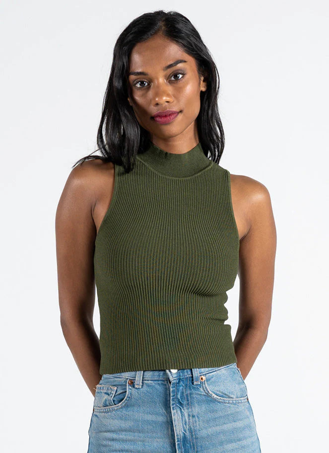 Ottoman Rib Mockneck - Pine | C'est Moi